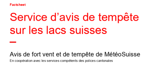 Service d&rsquo;avis de tempête sur les lacs suisses